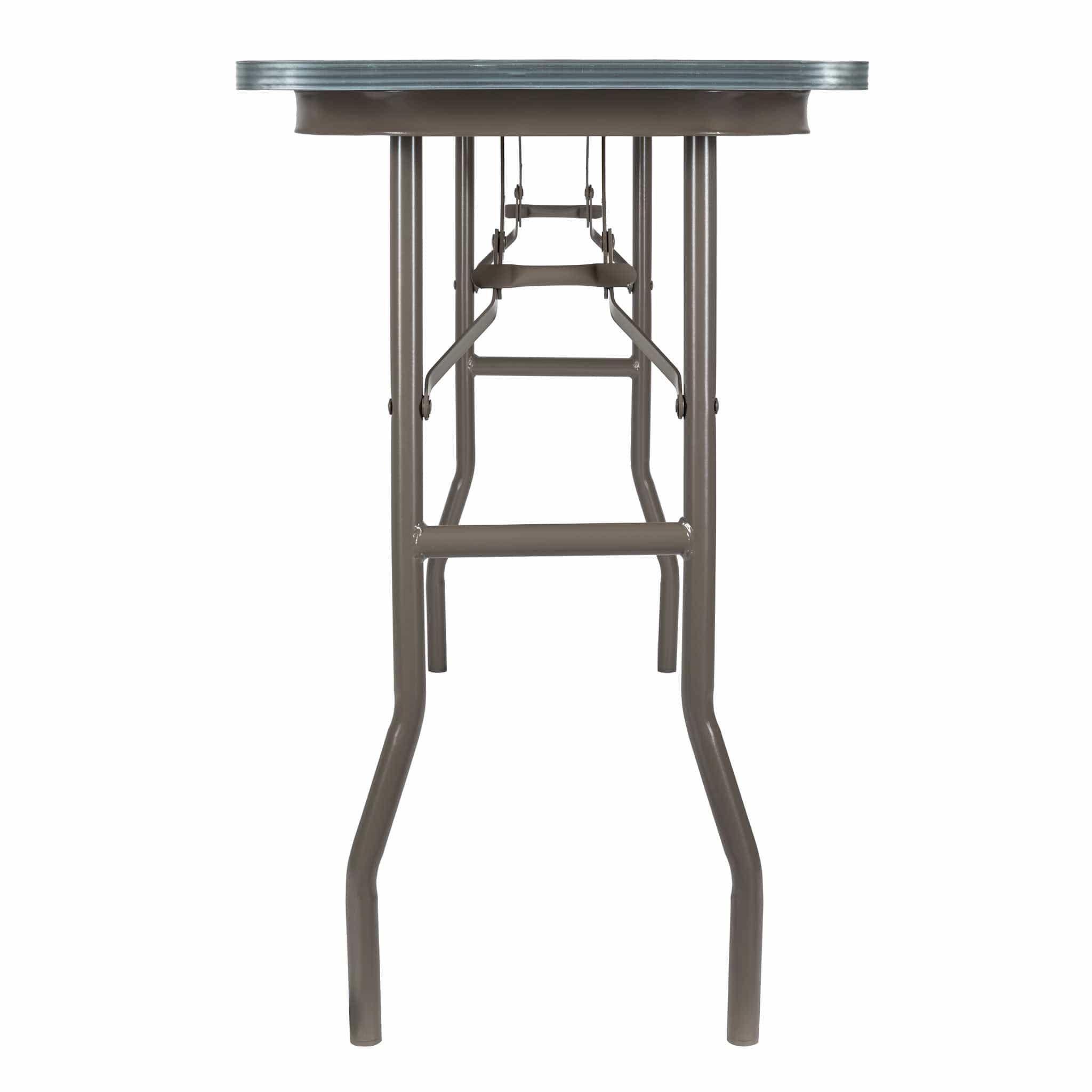 Chivari 72" x 18" (6 Foot) Rectangle Heavy Duty Plywood Folding Table with Steel Skeleton TPLYRT7218M-ST-AX