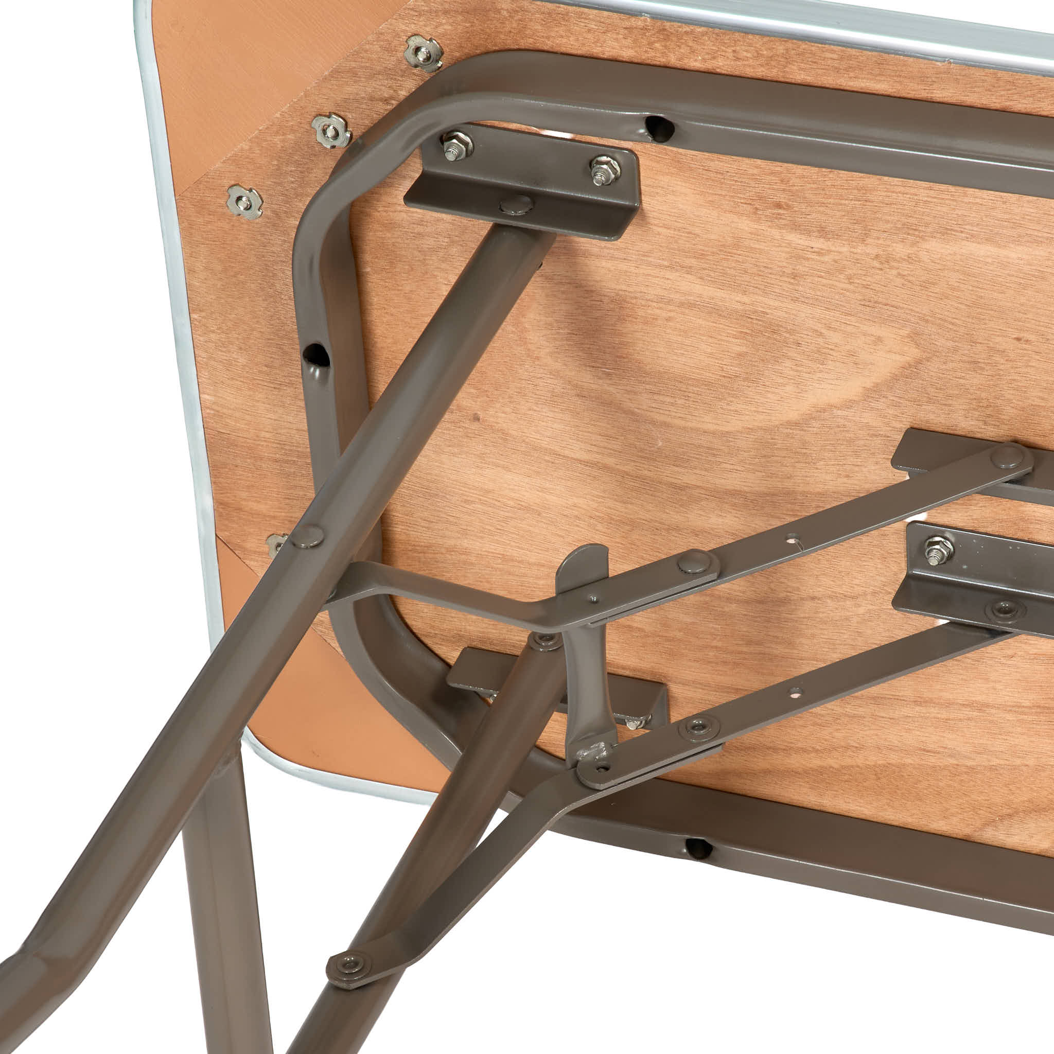 Chivari 72" x 18" (6 Foot) Rectangle Heavy Duty Plywood Folding Table with Steel Skeleton TPLYRT7218M-ST-AX