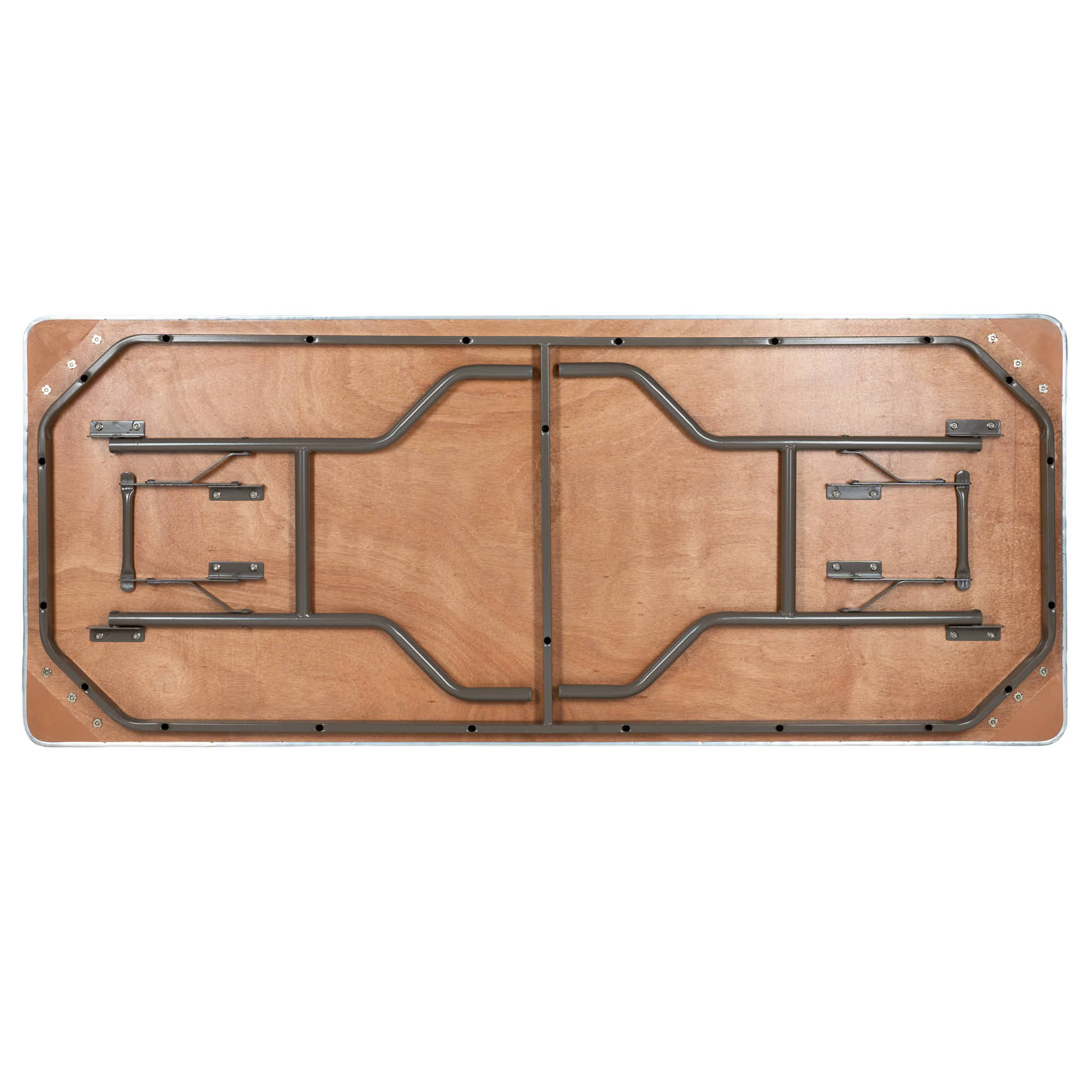 72" x 30" (6 Foot) Rectangle Heavy Duty Plywood Folding Table with Steel Skeleton