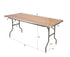 Chivari 72" x 30" (6 Foot) Rectangle Heavy Duty Plywood Folding Table with Steel Skeleton TPLYRT7230M-ST-AX