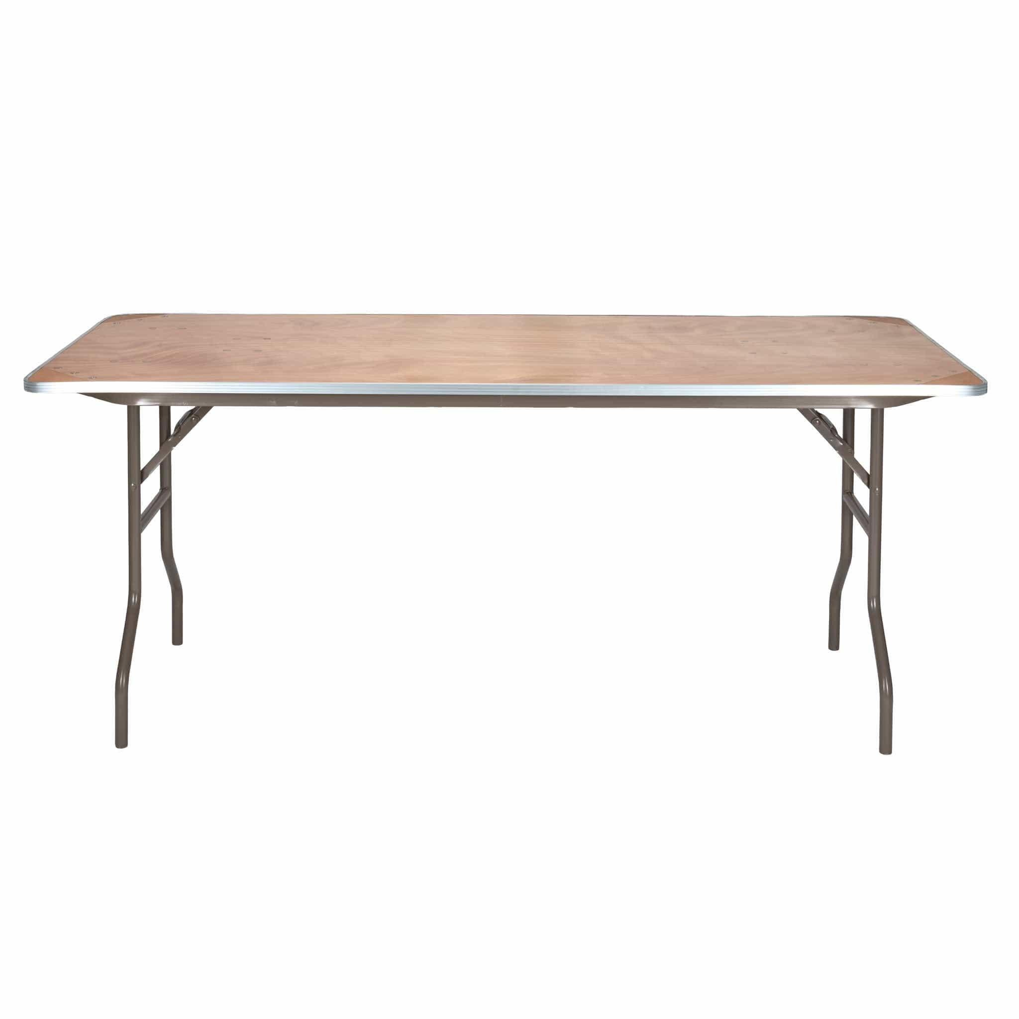 Chivari 72" x 30" (6 Foot) Rectangle Heavy Duty Plywood Folding Table with Steel Skeleton TPLYRT7230M-ST-AX
