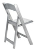 Silver with Silver Vinyl Cushion Resin Steel Skeleton™ Folding Chair