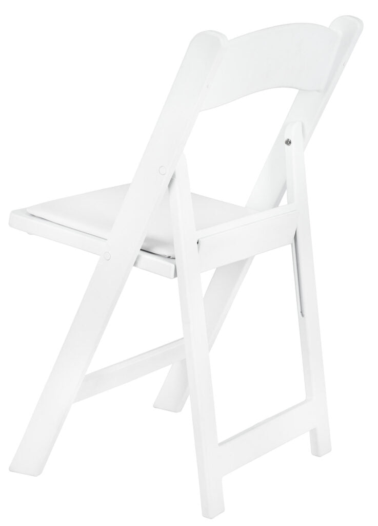 White Brushed WoodGrain with White Seat Resin Steel Skeleton™ Folding Chair