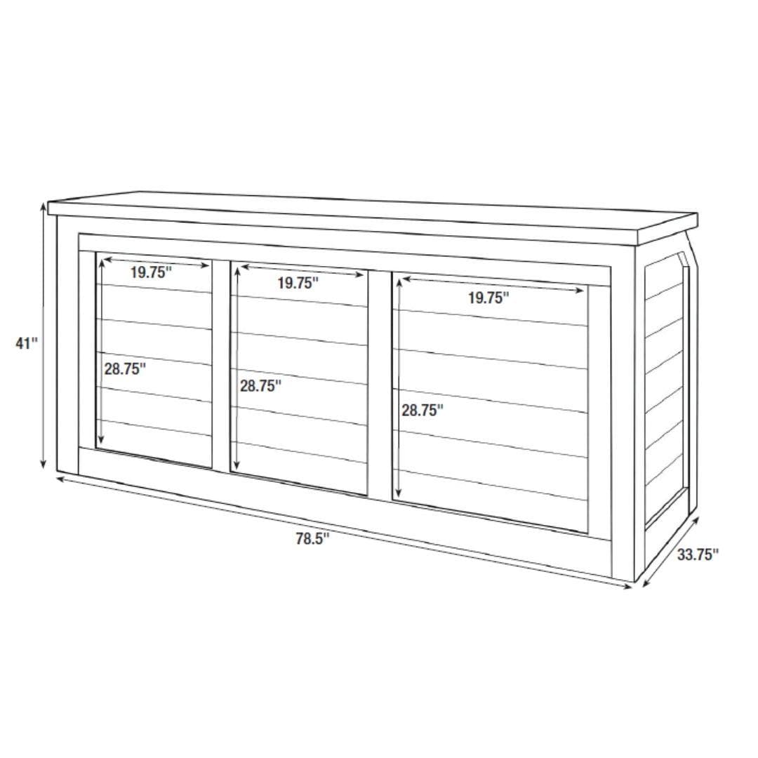 Chivari 7' White Portable Folding Bar with Reversible Front BAR-FOLD-84KTR-WHT-AX-T
