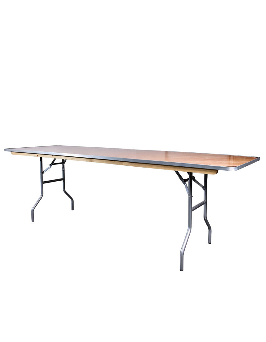 96X30 8-Foot Rectangle Plywood Banquet Table with Special Edges TPLYRT9630M-MAX-AX-T