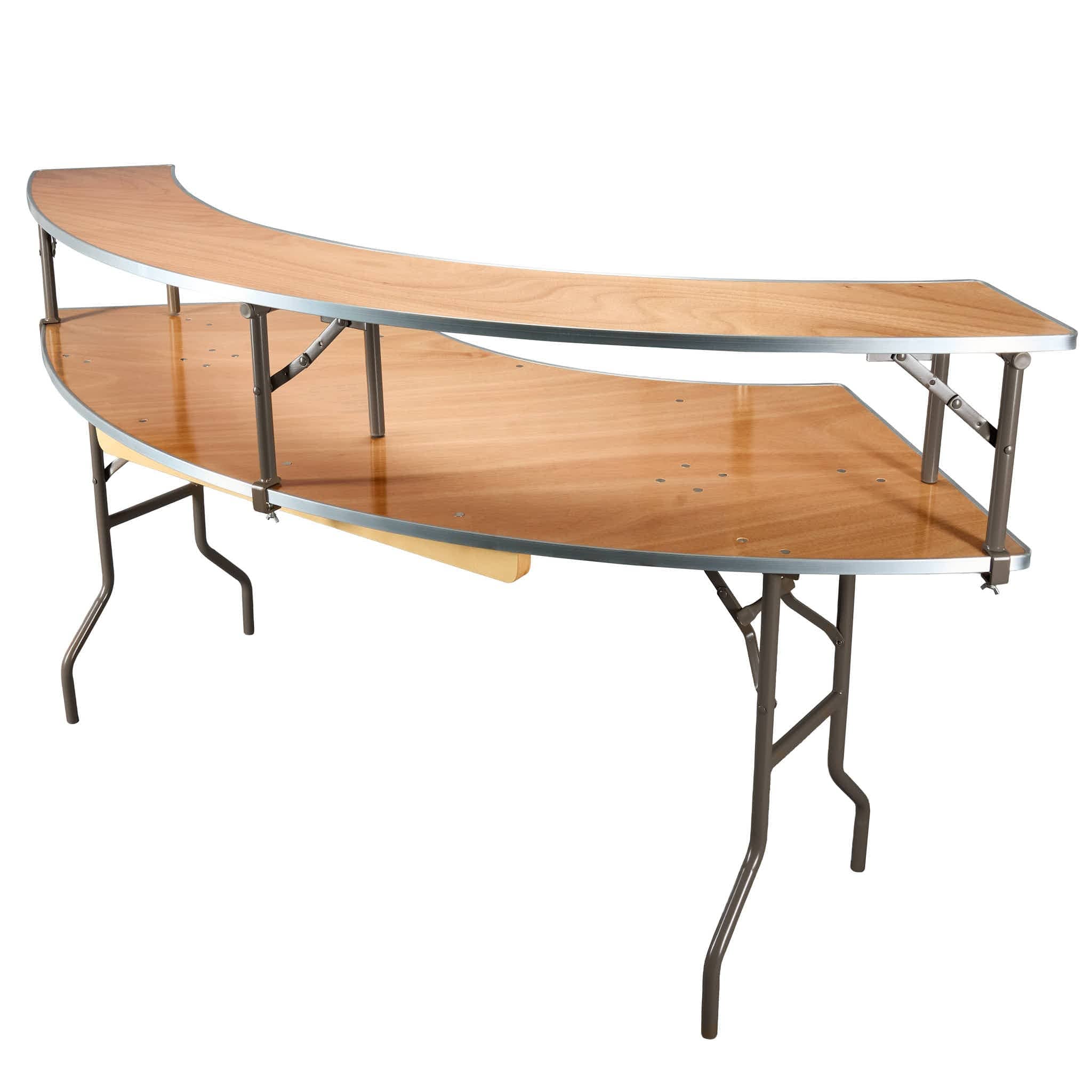 7 Foot (84"x 12") Gray Serpentine Plywood Bar Top Buffet Riser