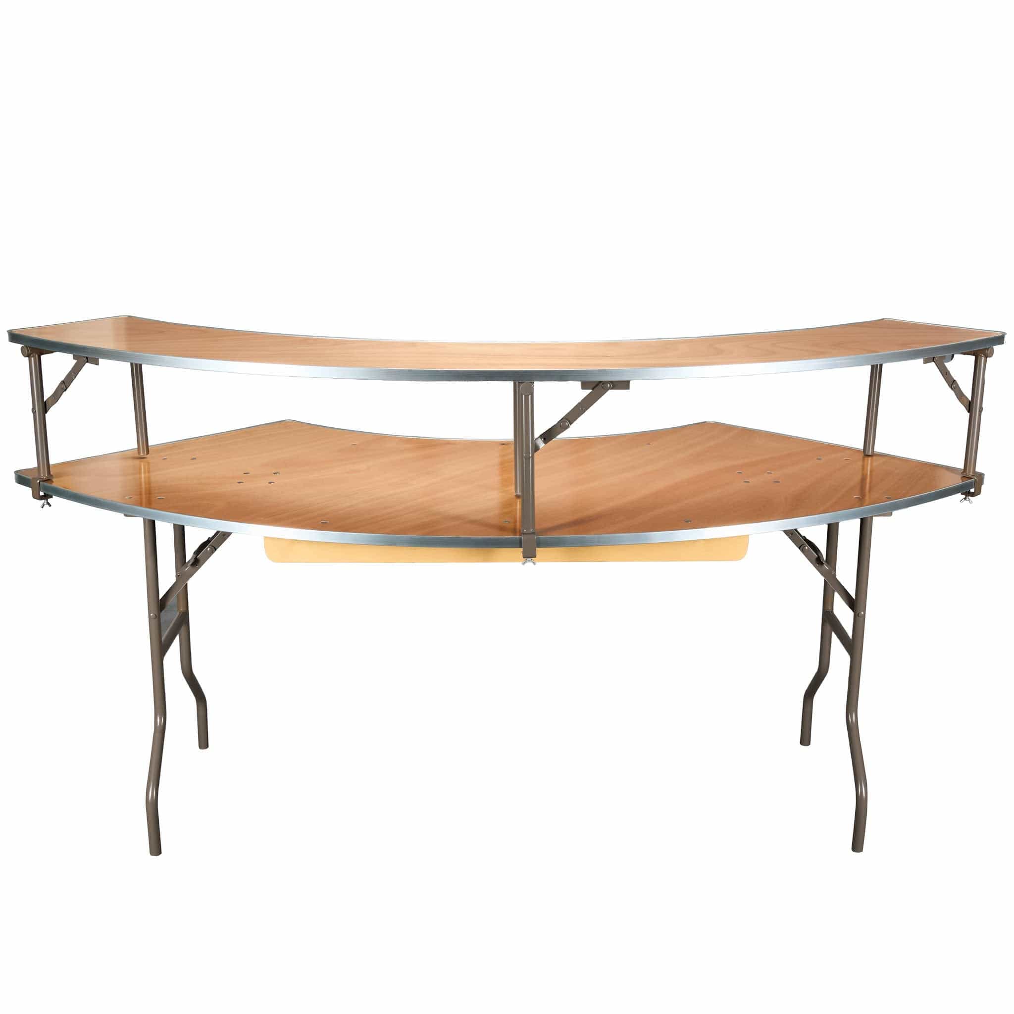7 Foot (84"x 12") Gray Serpentine Plywood Bar Top Buffet Riser