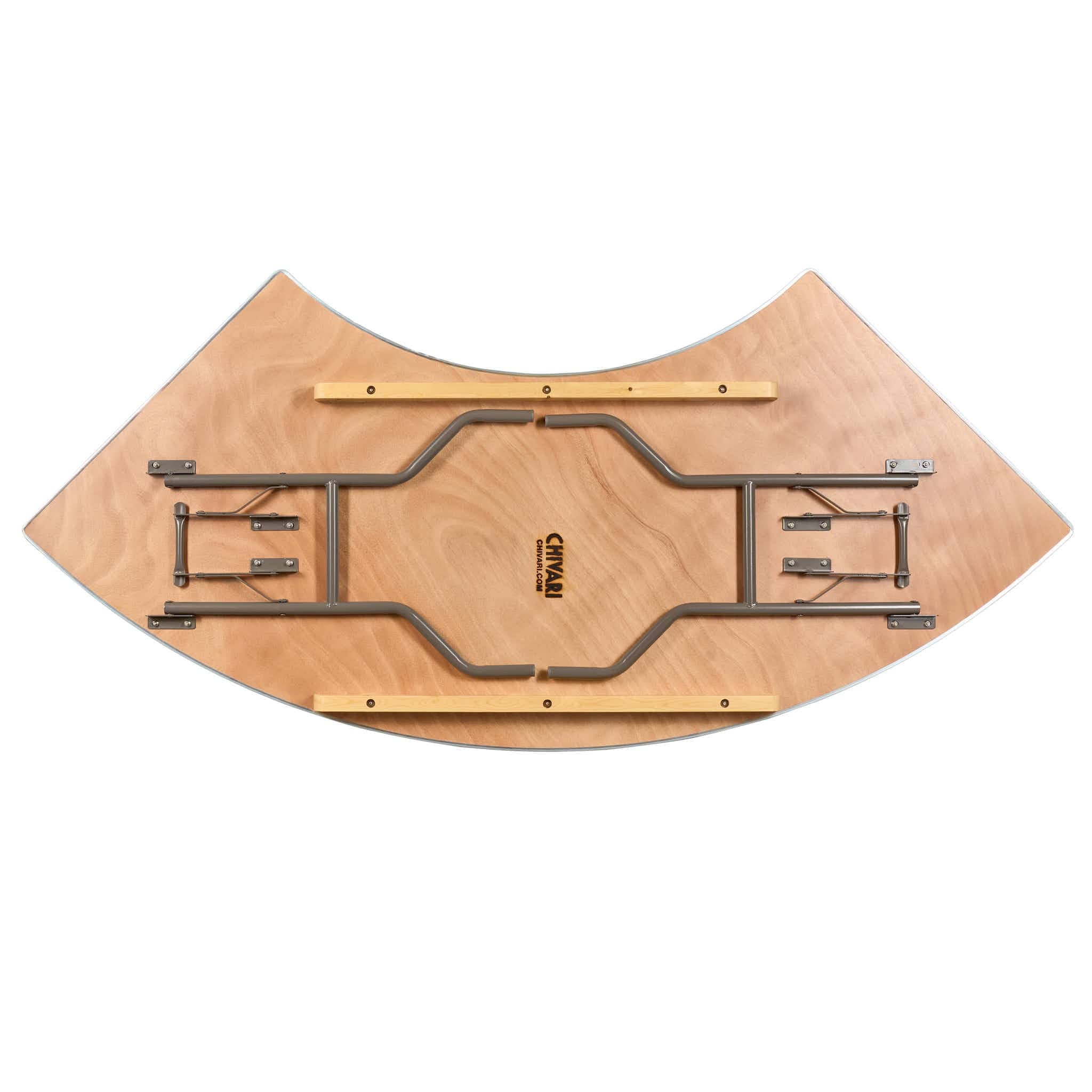 Chivari 84" x 30" (7 Foot) Gray Serpentine Heavy Duty Plywood Folding Table TPLYSRP84MG-AX-T