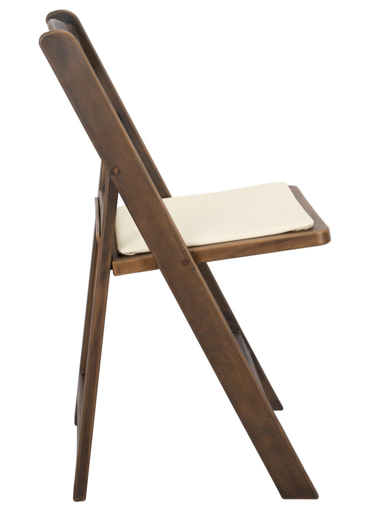 Fruitwood WoodGrain Brushed Wood with Ivory Seat Resin Steel Skeleton™ Folding Chair