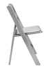 Silver with Silver Vinyl Cushion Resin Steel Skeleton™ Folding Chair