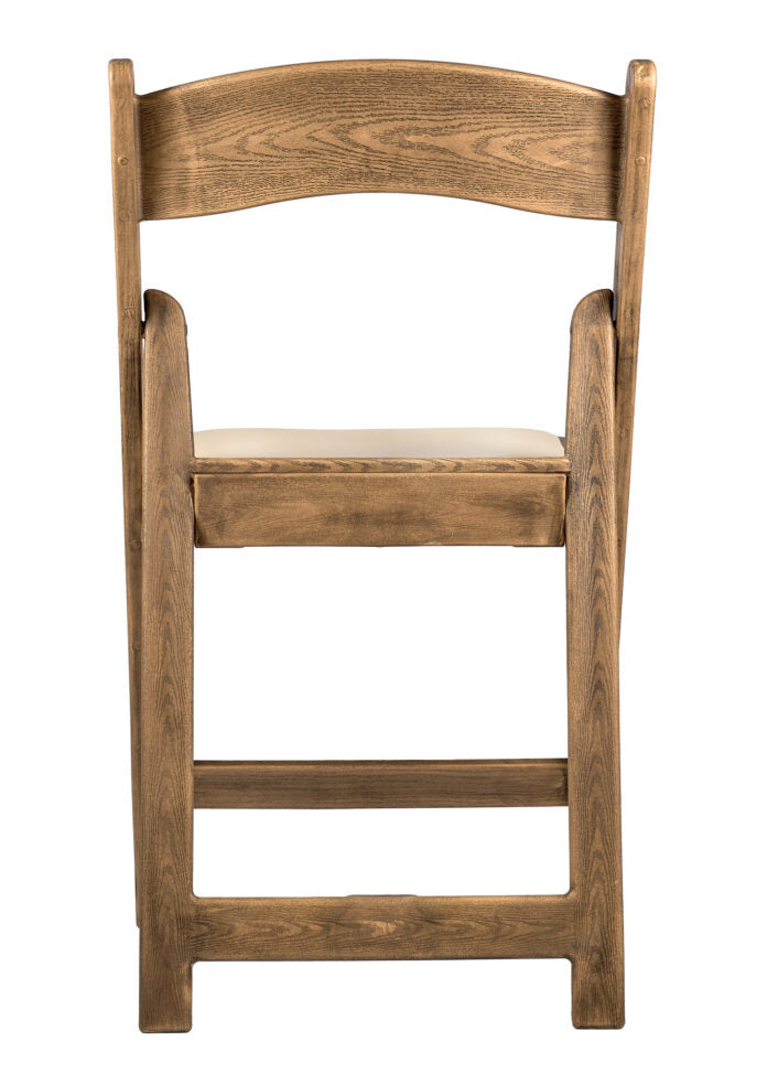 Chestnut WoodGrain Brushed Wood with Tan Seat Resin Steel Skeleton™ Folding Chair