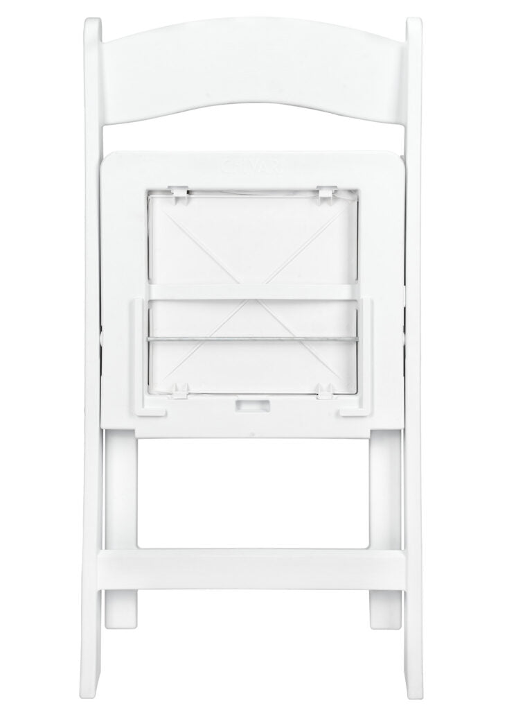 White Brushed WoodGrain with White Seat Resin Steel Skeleton™ Folding Chair