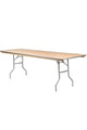 Chivari 96" x 30" (8 Foot) Rectangle Heavy Duty Plywood Folding Table TPLYRT9630M-AX-T