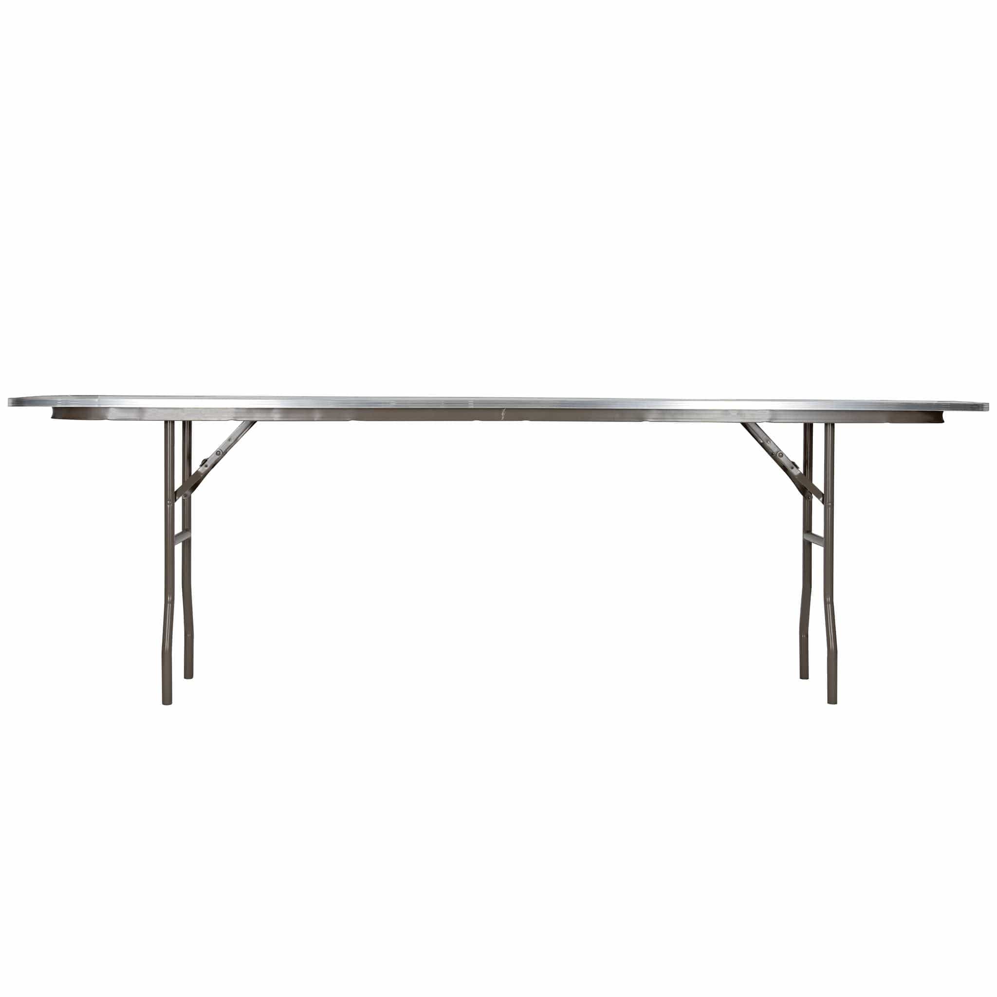 96" x 18" (8 Foot) Rectangle Heavy Duty Plywood Folding Table with Steel Skeleton