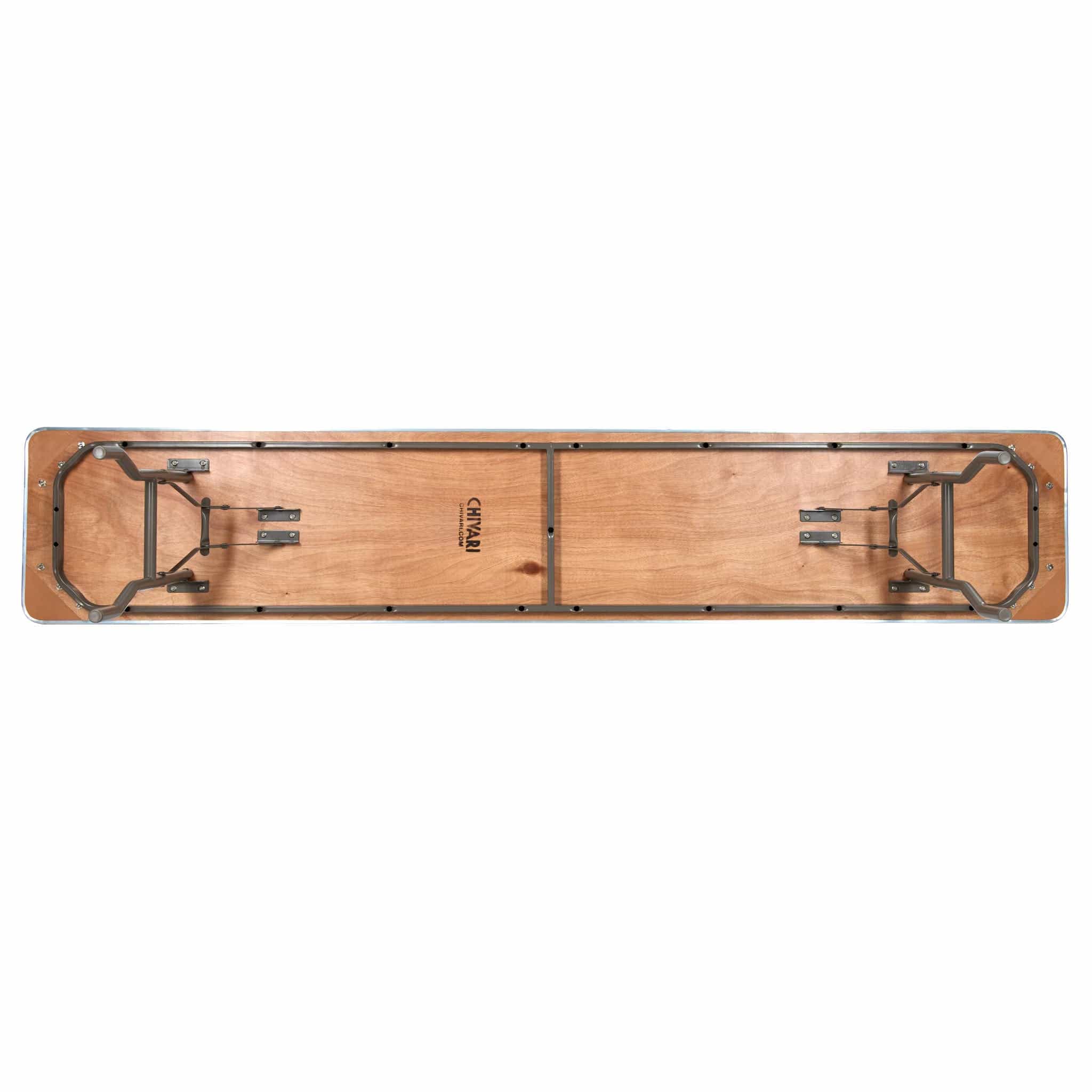 Chivari 96" x 18" (8 Foot) Rectangle Heavy Duty Plywood Folding Table with Steel Skeleton TPLYRT9618M-ST-AX