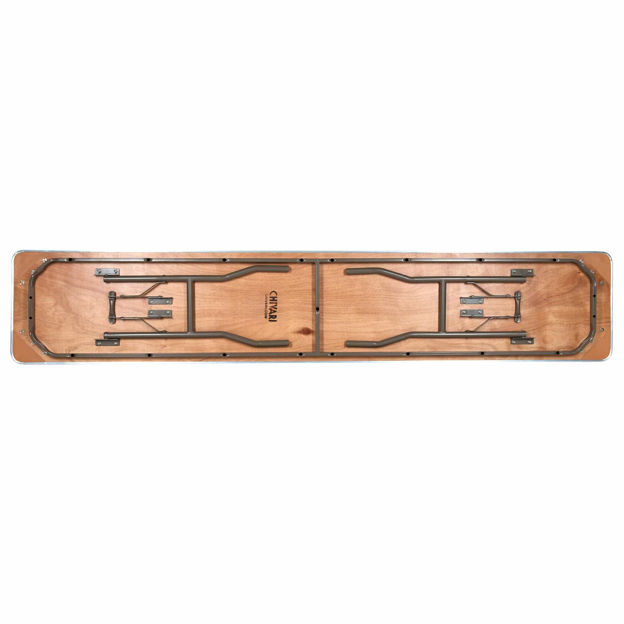 Chivari 96" x 18" (8 Foot) Rectangle Heavy Duty Plywood Folding Table with Steel Skeleton TPLYRT9618M-ST-AX