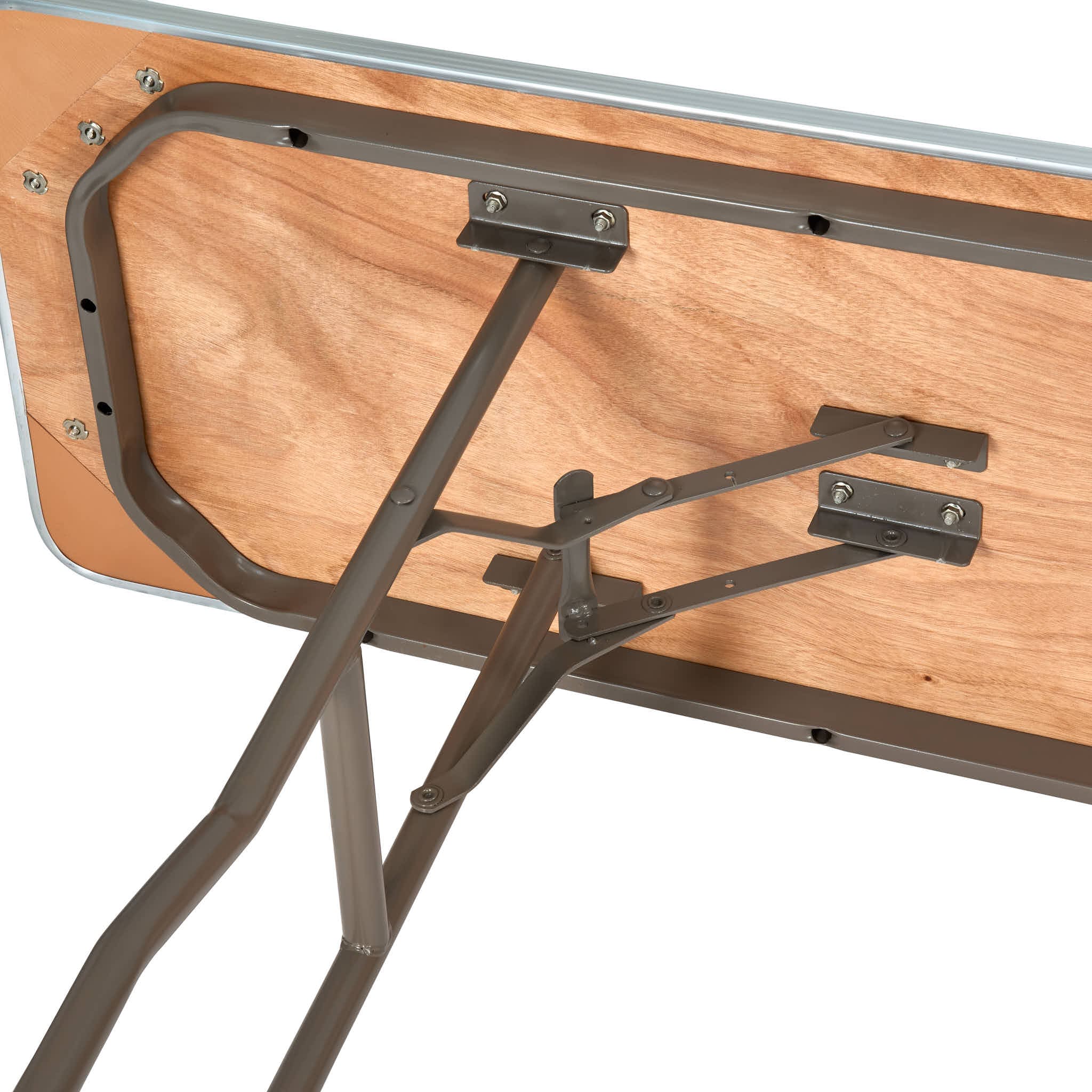 Chivari 96" x 18" (8 Foot) Rectangle Heavy Duty Plywood Folding Table with Steel Skeleton TPLYRT9618M-ST-AX