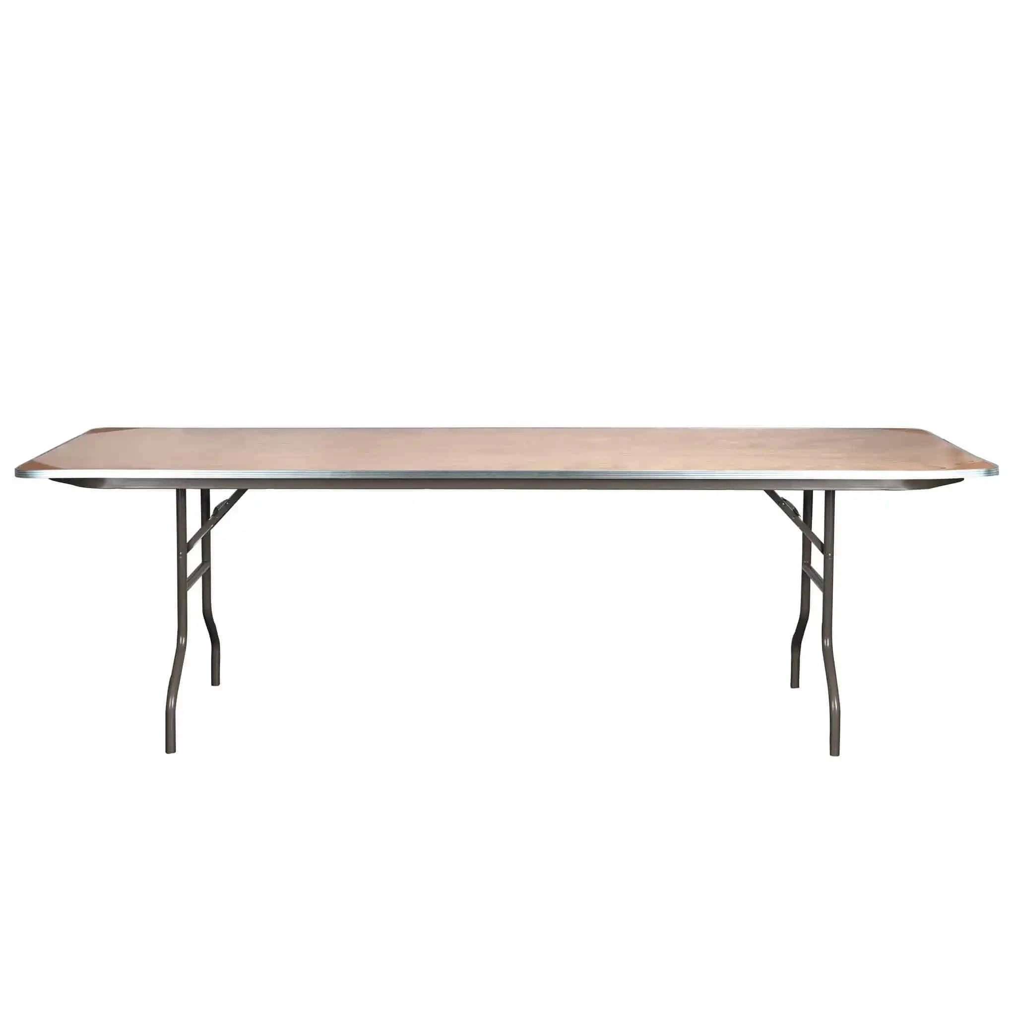 96" x 30" (8 Foot) Rectangle Plywood Folding Table with Steel Skeleton™