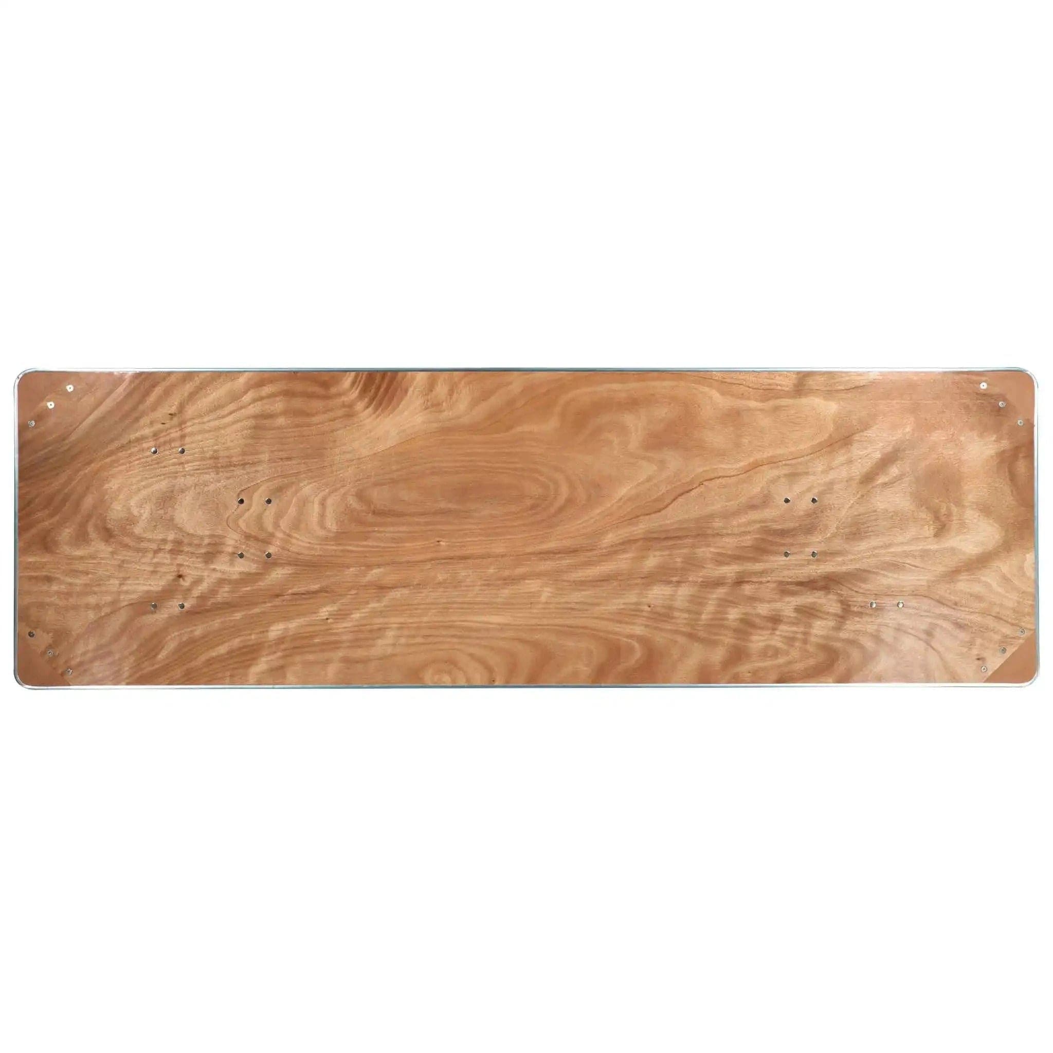 Chivari 96" x 30" (8 Foot) Rectangle Plywood Folding Table with Steel Skeleton™ TPLYRT9630M-ST-AX