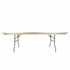 Chivari 96" x 42" (8 Foot) Rectangle Heavy Duty Plywood Folding Table with Metal Edge TPLYRT9642MG-AX-T