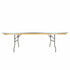 Chivari 96" x 42" (8 Foot) Rectangle Heavy Duty Plywood Folding Table with Metal Edge TPLYRT9642MG-AX-T