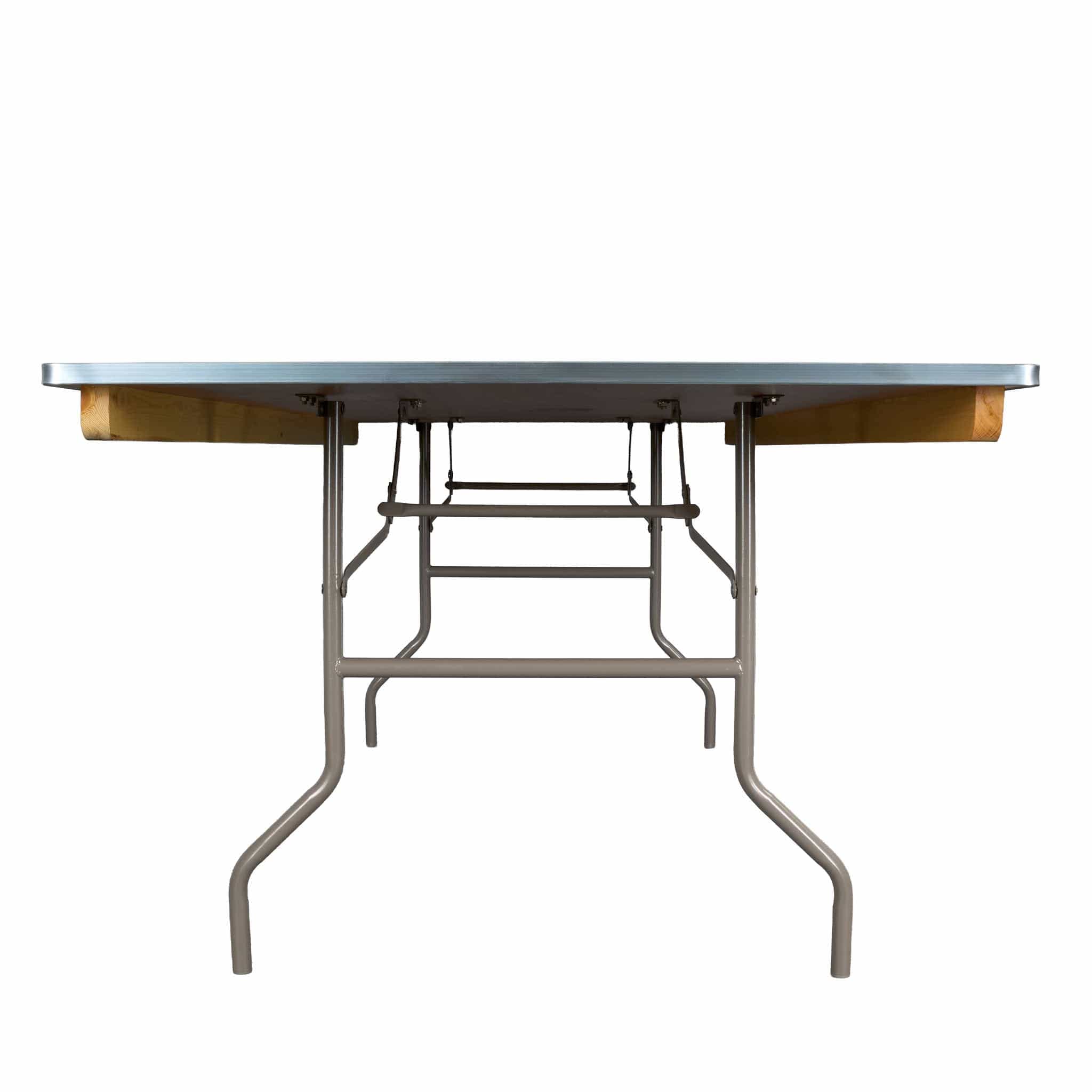 Chivari 96" x 42" (8 Foot) Rectangle Heavy Duty Plywood Folding Table with Metal Edge TPLYRT9642MG-AX-T