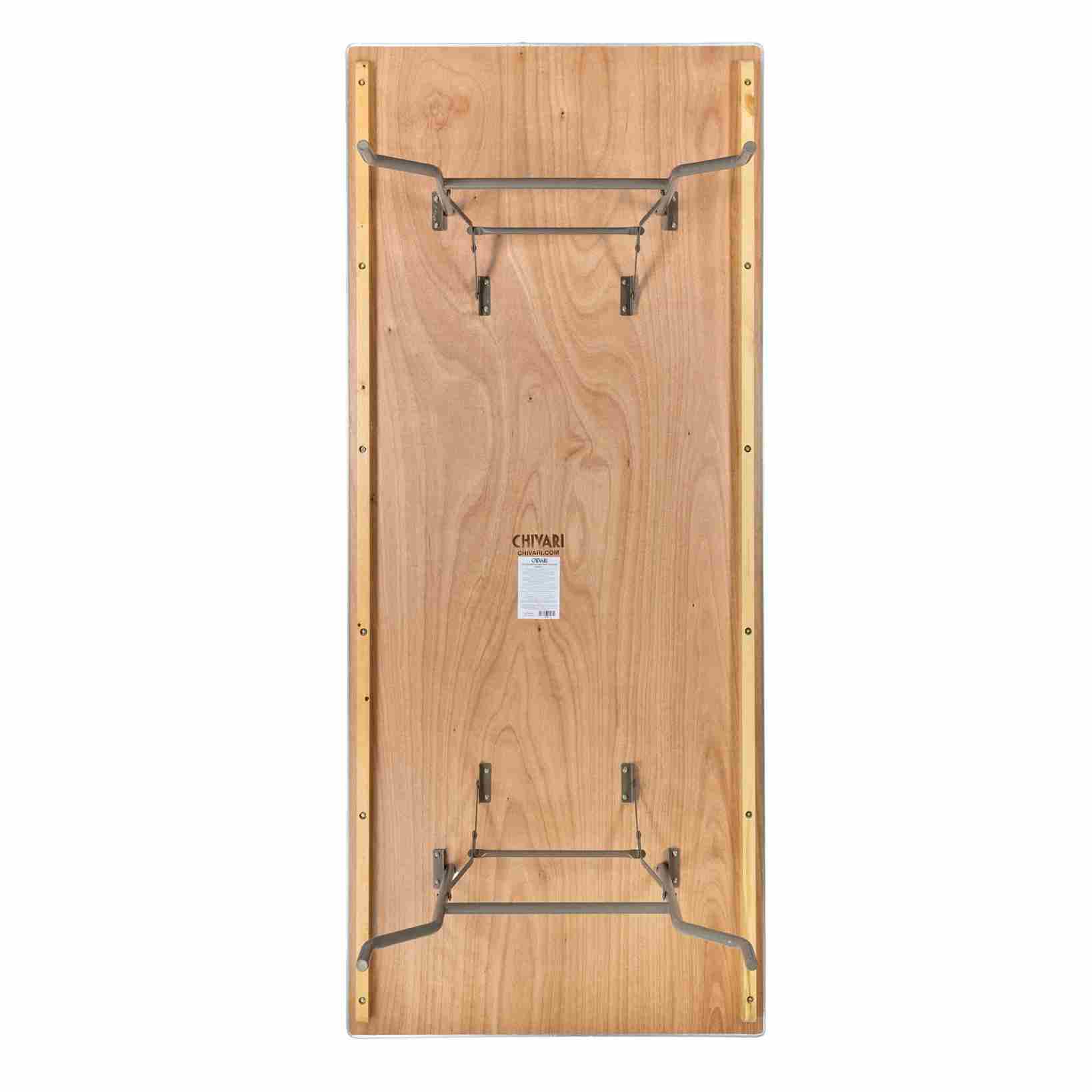 Chivari 96" x 42" (8 Foot) Rectangle Heavy Duty Plywood Folding Table with Metal Edge TPLYRT9642MG-AX-T