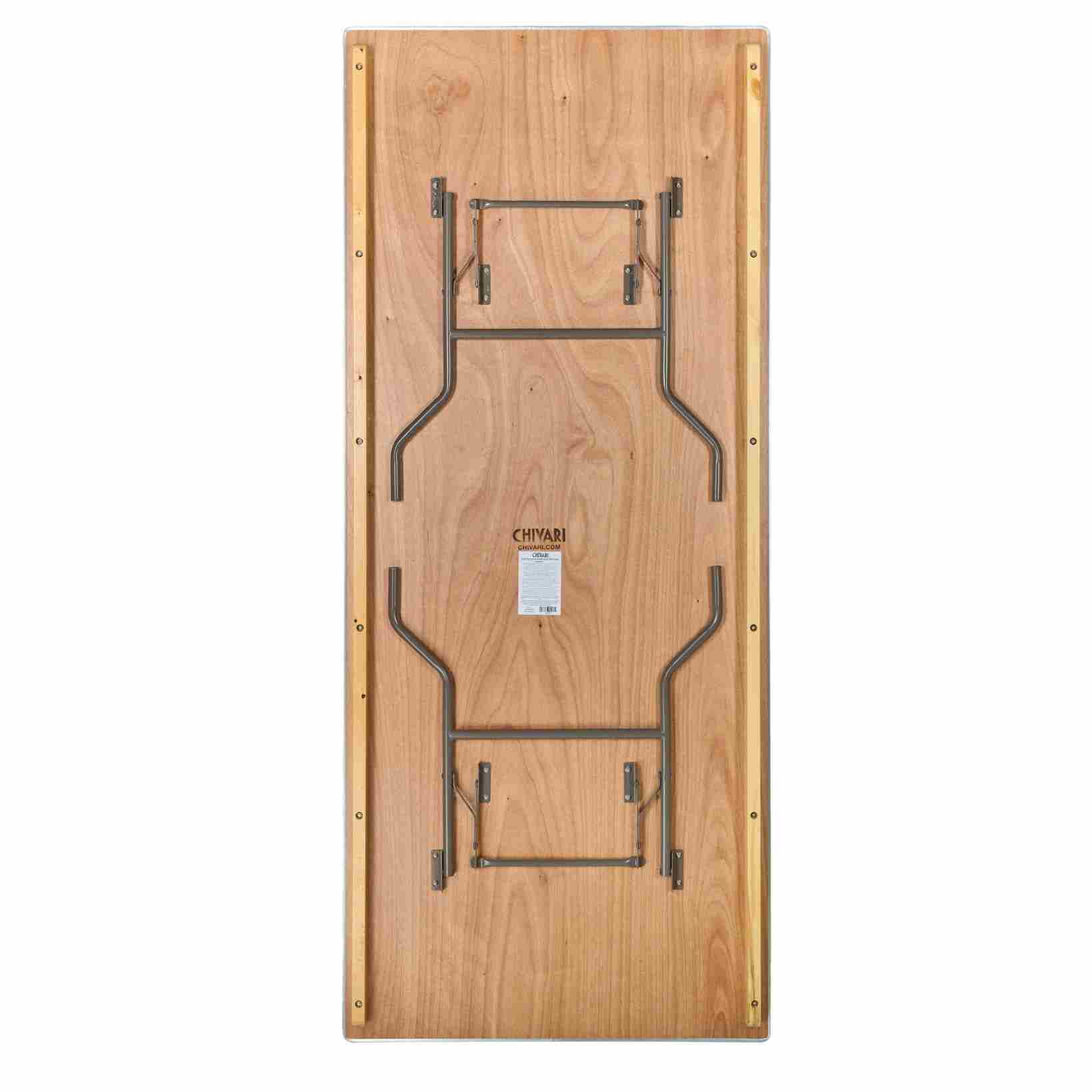 Chivari 96" x 42" (8 Foot) Rectangle Heavy Duty Plywood Folding Table with Metal Edge TPLYRT9642MG-AX-T