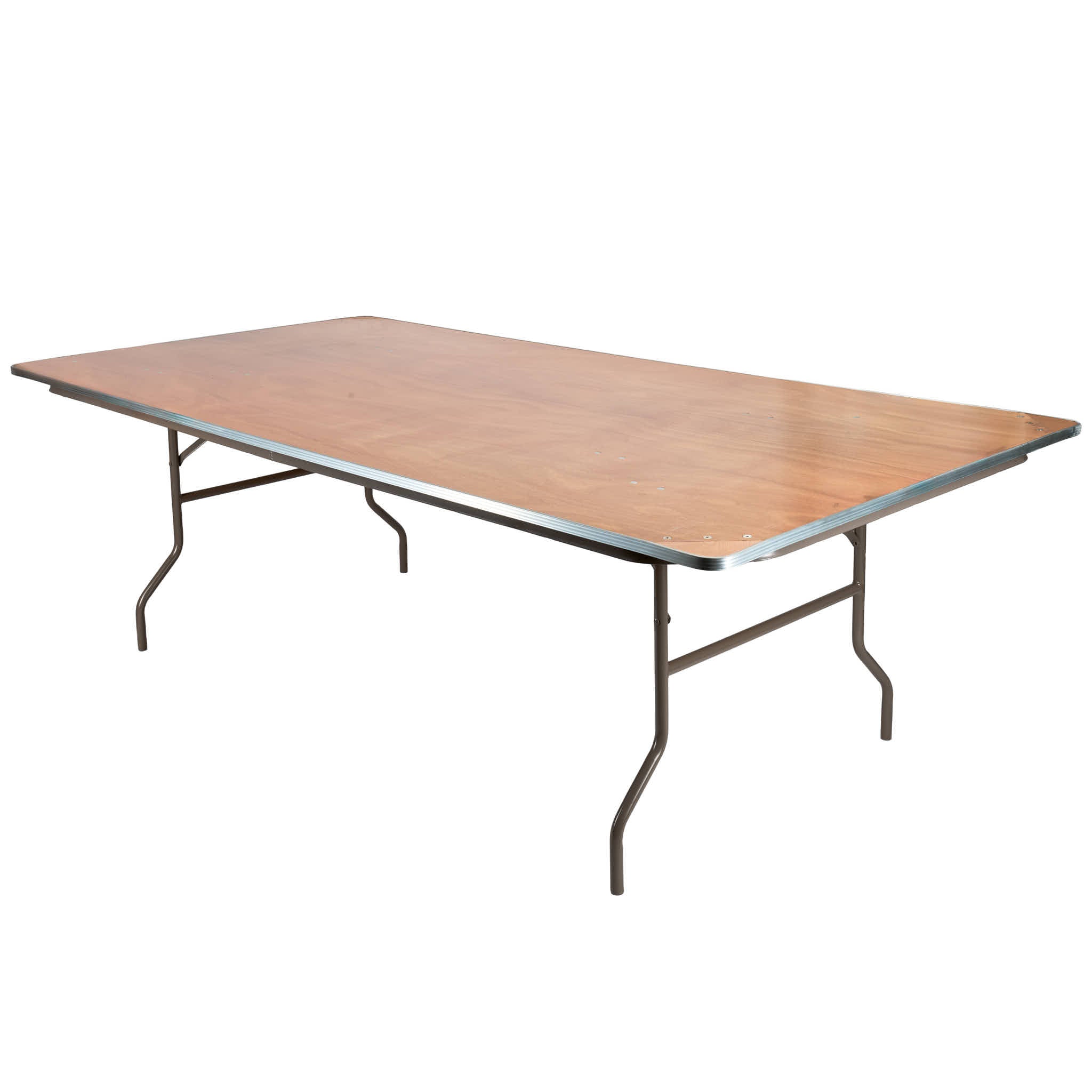 96" x 48" (8 Foot) Rectangle Plywood Folding Table with Steel Skeleton