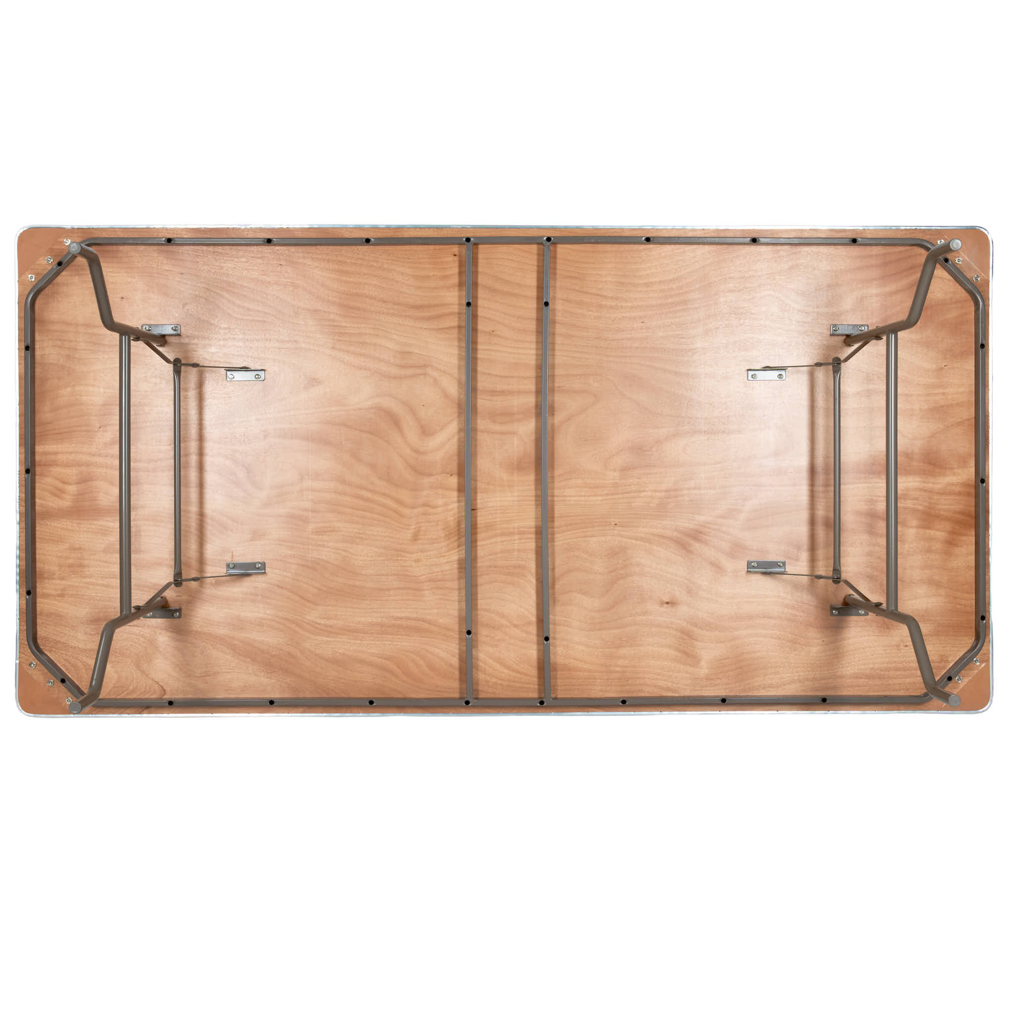 96" x 48" (8 Foot) Rectangle Plywood Folding Table with Steel Skeleton