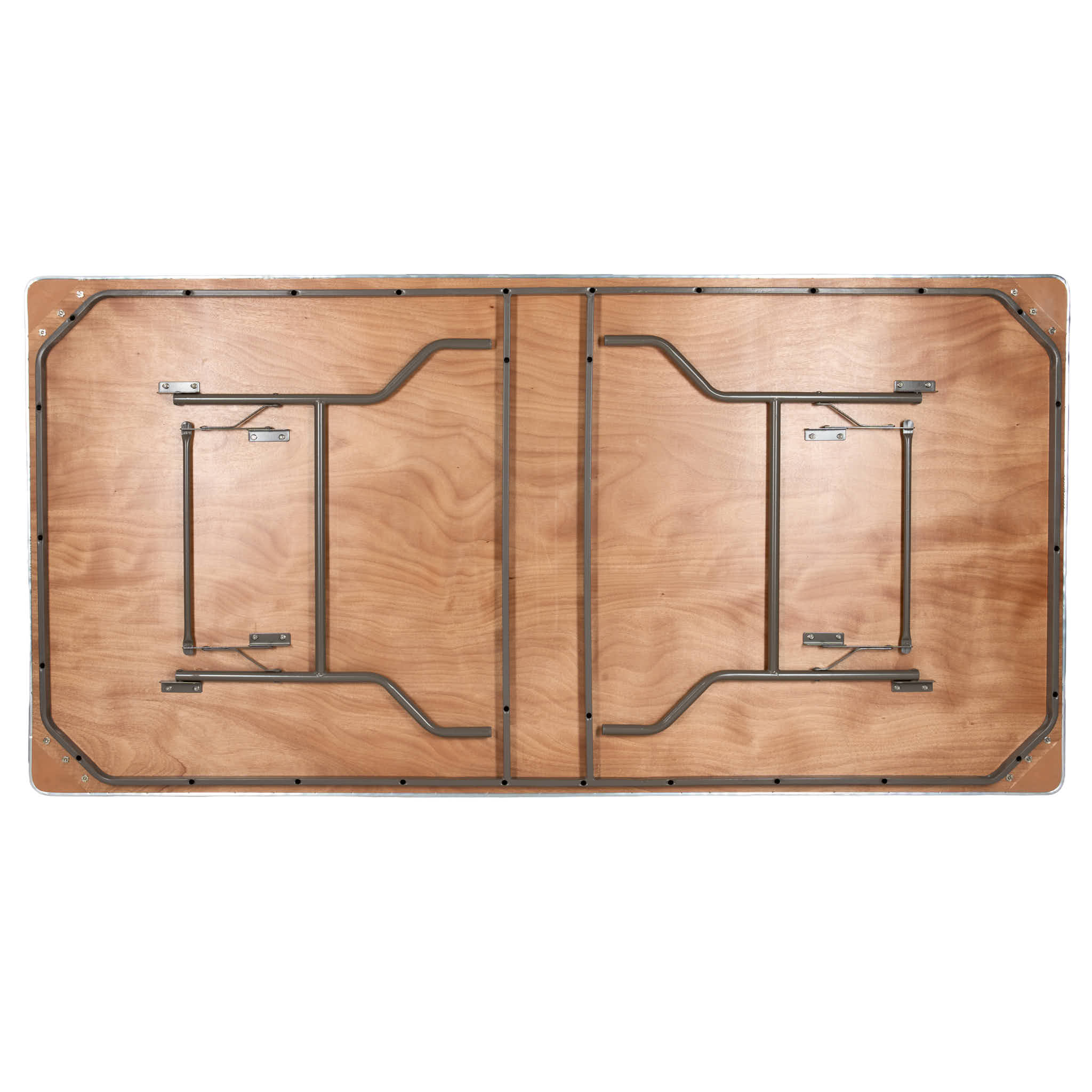 96" x 48" (8 Foot) Rectangle Plywood Folding Table with Steel Skeleton