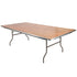 Chivari 96" x 48" (8 Foot) Rectangle Plywood Folding Table with Steel Skeleton TPLYRT9648M-ST-AX