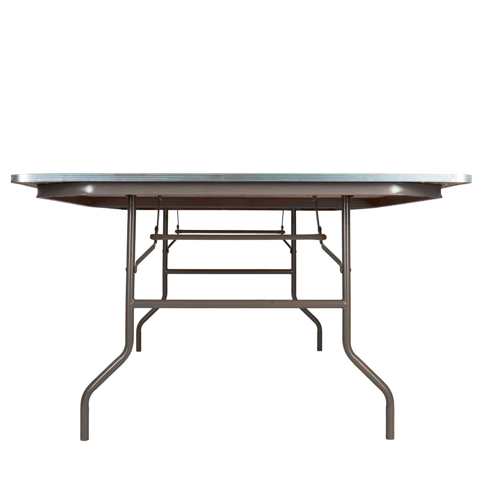 Chivari 96" x 48" (8 Foot) Rectangle Plywood Folding Table with Steel Skeleton TPLYRT9648M-ST-AX