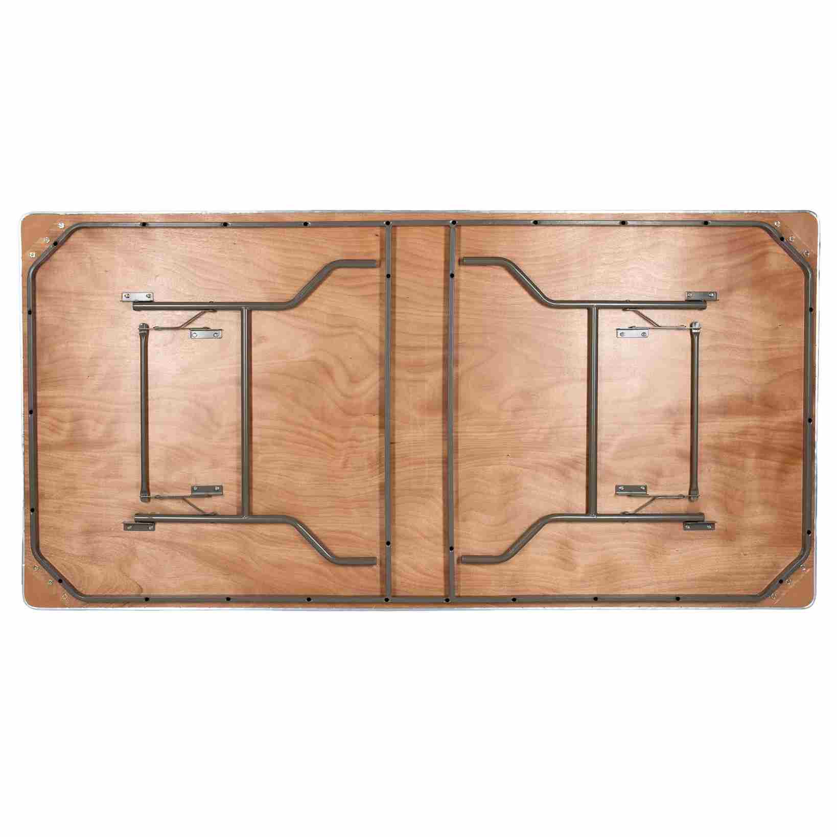 Chivari 96" x 48" (8 Foot) Rectangle Plywood Folding Table with Steel Skeleton TPLYRT9648M-ST-AX
