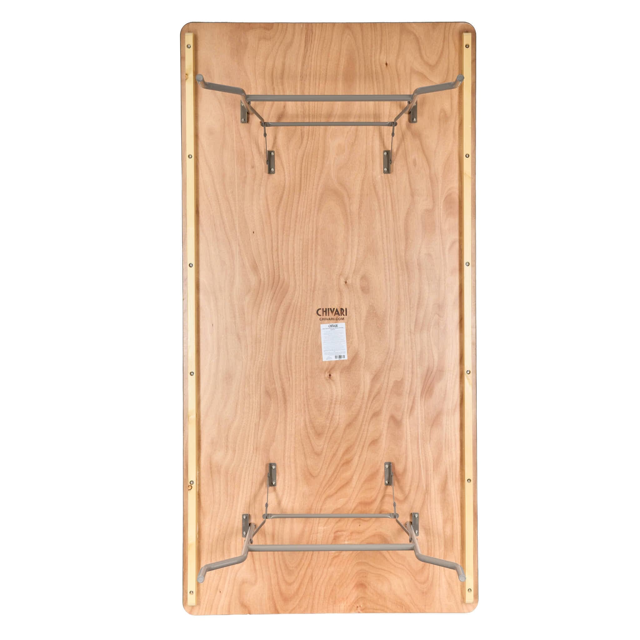Chivari 96" x 48" (8 Foot) Rectangle Heavy Duty Plywood Folding Table TPLYRT9648VG-AX-T