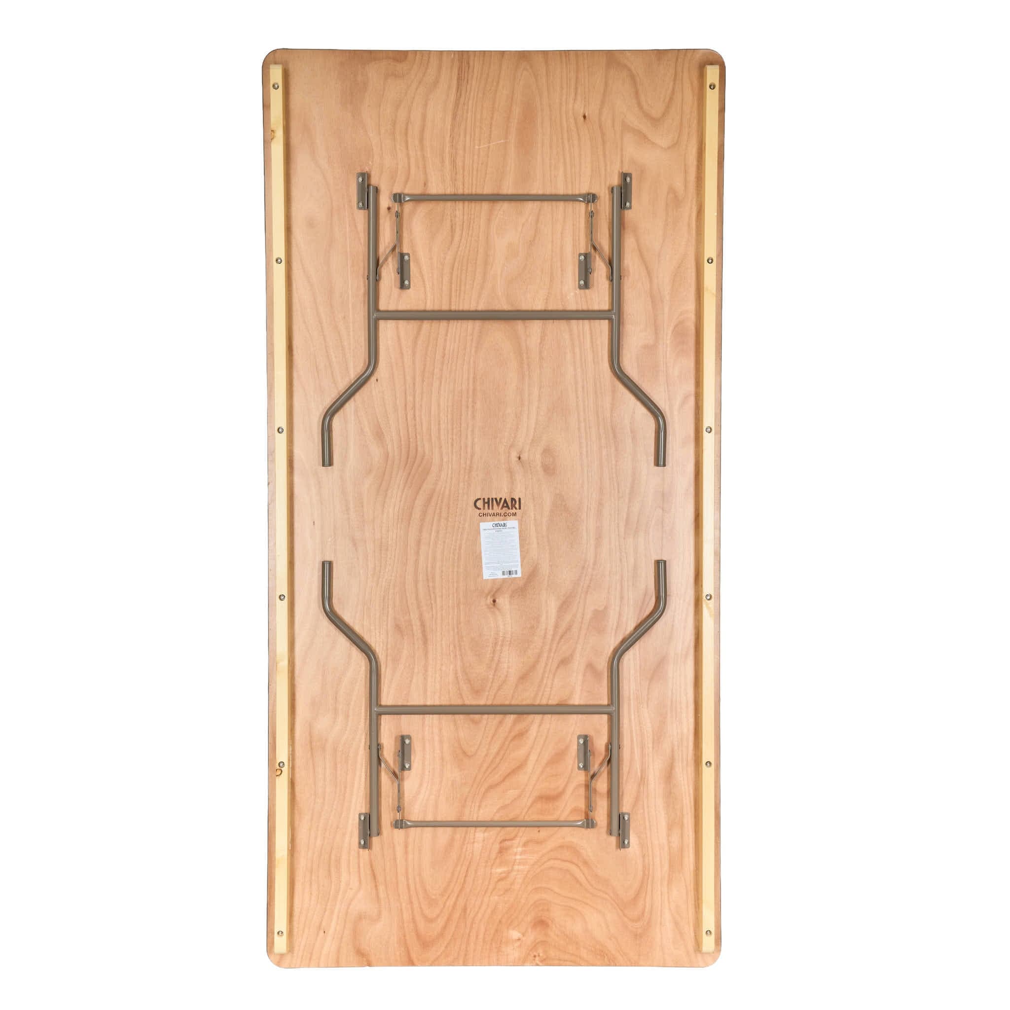Chivari 96" x 48" (8 Foot) Rectangle Heavy Duty Plywood Folding Table TPLYRT9648VG-AX-T