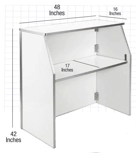 White Portable Foldable Bar 45 BAR-FOLD-48-WHITE-AX-T