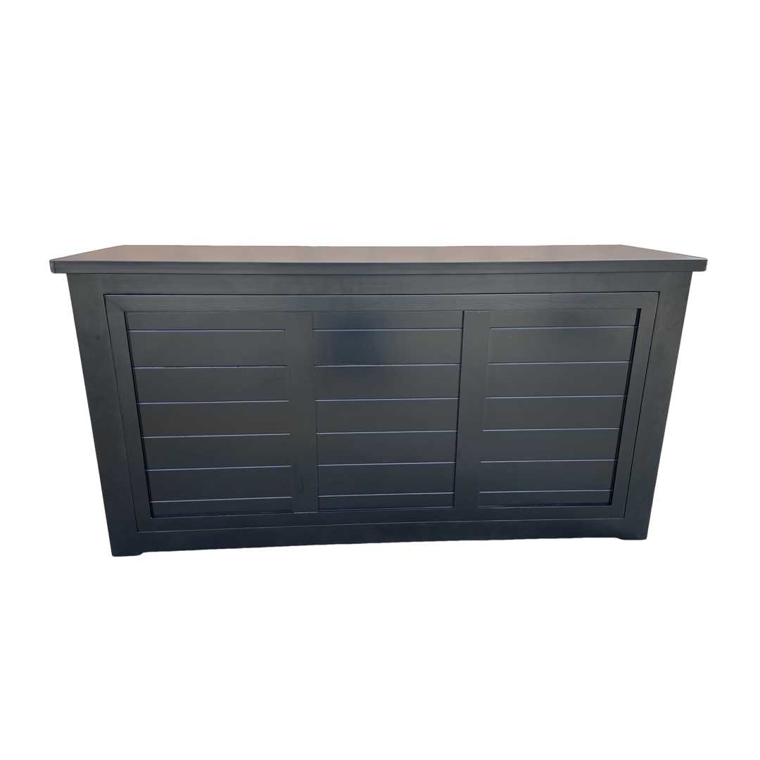 Chivari 7' Black Portable Folding Bar with Reversible Front BAR-FOLD-84KTR-BLK-AX-T