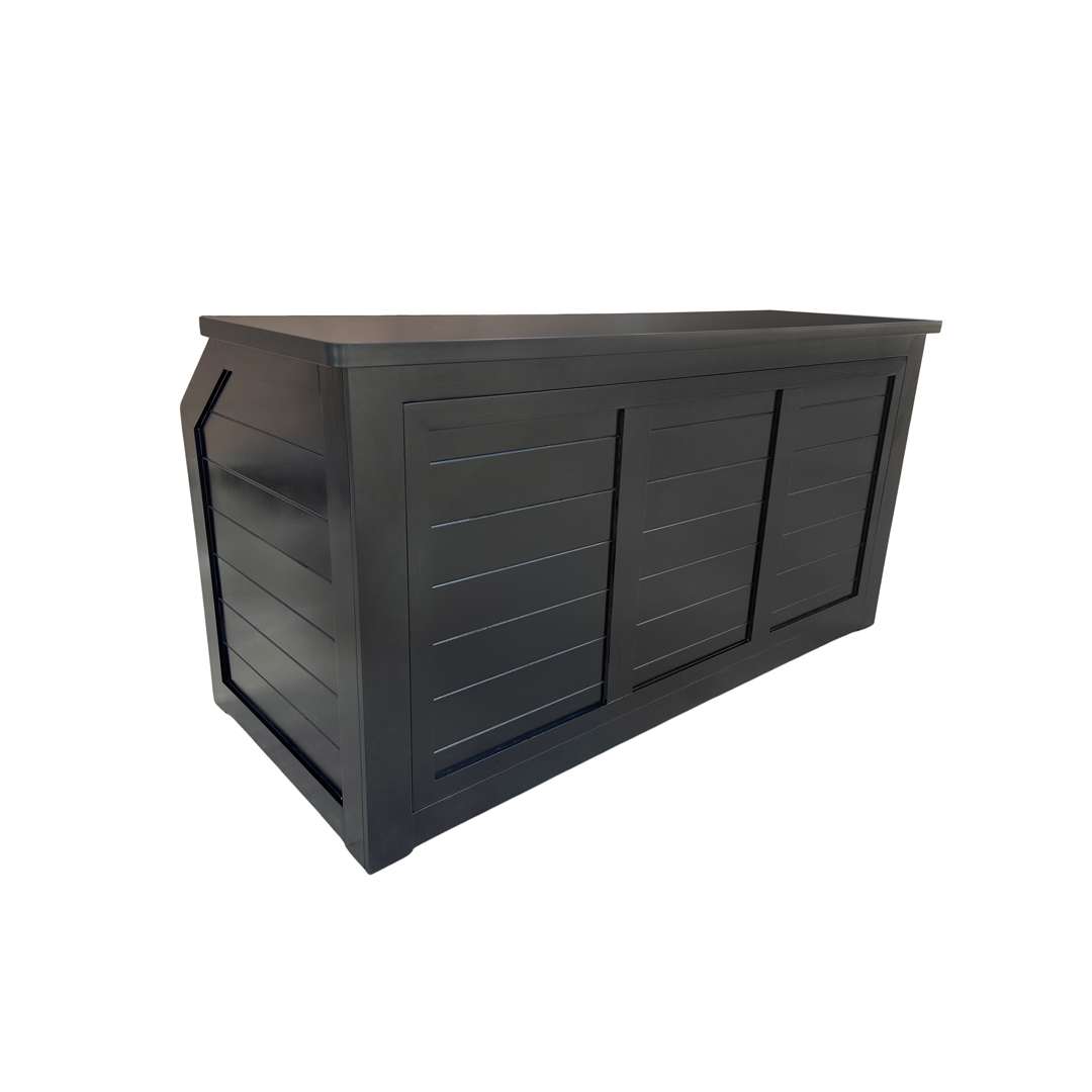 Chivari 7' Black Portable Folding Bar with Reversible Front BAR-FOLD-84KTR-BLK-AX-T