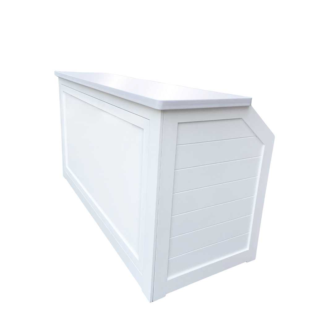 Chivari 7' White Portable Folding Bar with Reversible Front BAR-FOLD-84KTR-WHT-AX-T