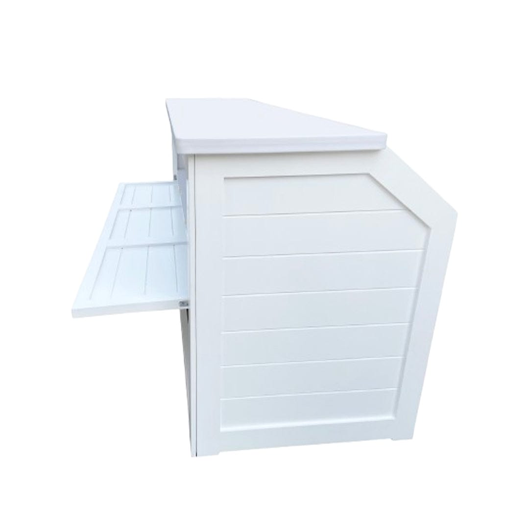 Chivari 7' White Portable Folding Bar with Reversible Front BAR-FOLD-84KTR-WHT-AX-T