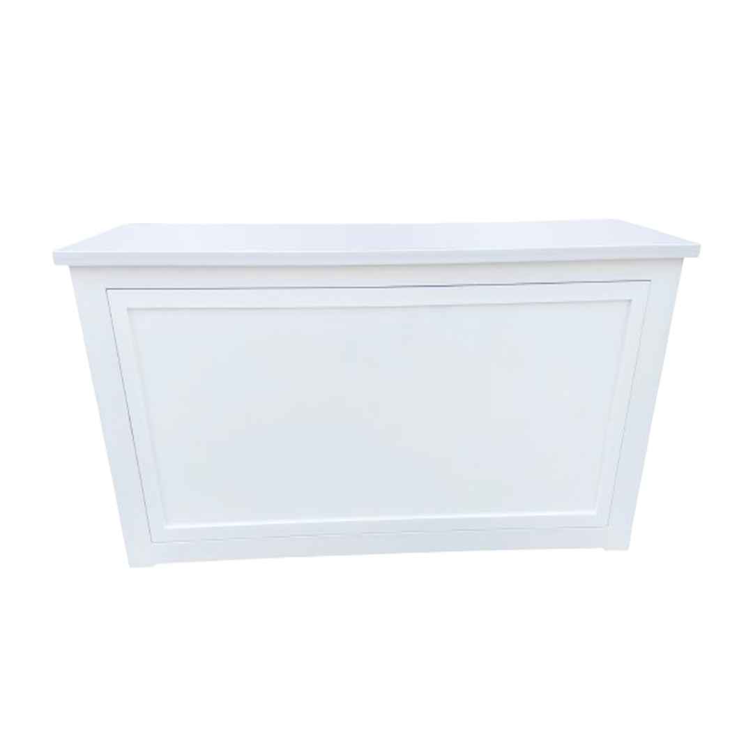 Chivari 7' White Portable Folding Bar with Reversible Front BAR-FOLD-84KTR-WHT-AX-T