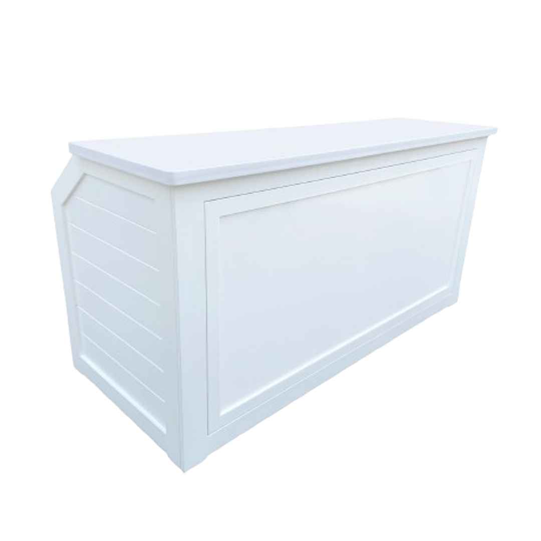 Chivari 7' White Portable Folding Bar with Reversible Front BAR-FOLD-84KTR-WHT-AX-T