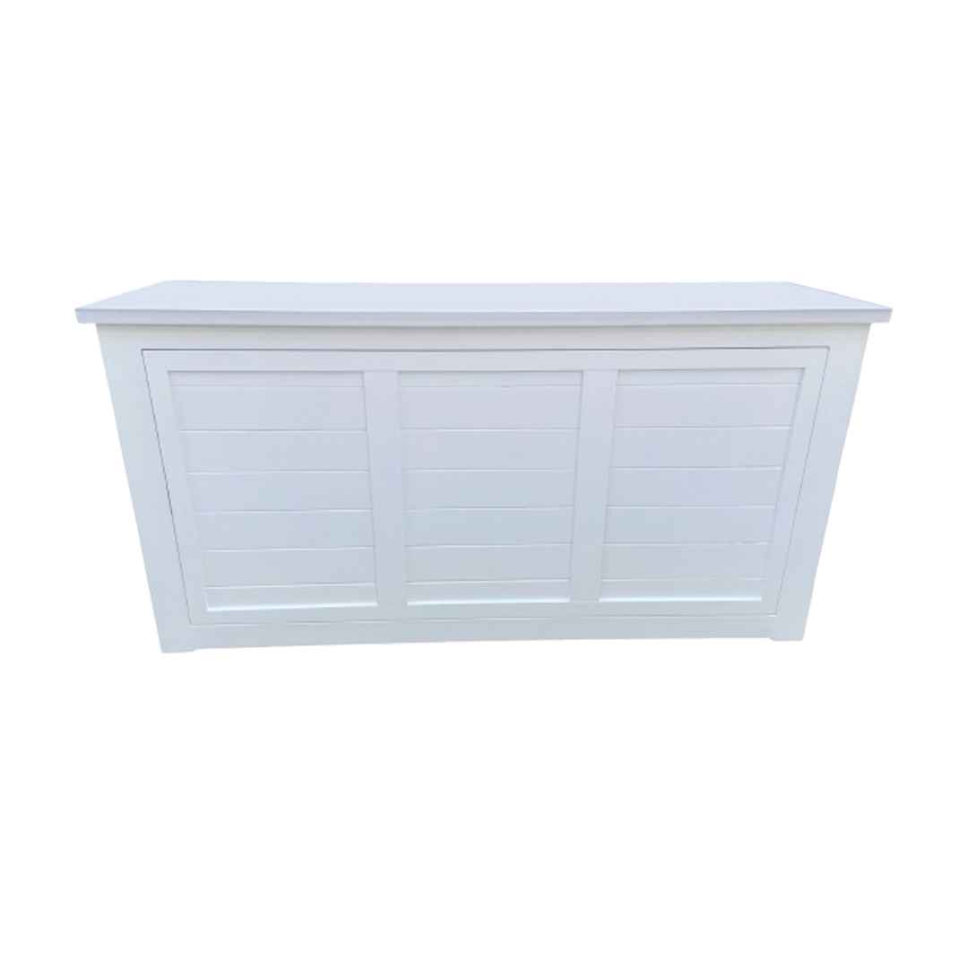 Chivari 7' White Portable Folding Bar with Reversible Front BAR-FOLD-84KTR-WHT-AX-T