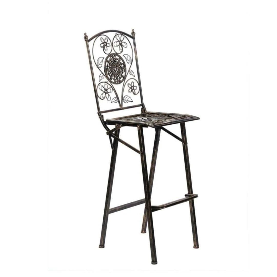 Chivari Vintage Copper Gold Barcelona Bistro Barstool with Square Seat and Back BBBMC-AX-T