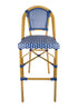 Blue & White Bistro Barstool Armless Front BBPBLU-AX-T