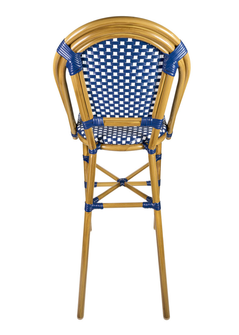 Blue & White Bistro Barstool Armless Back BBPBLU-AX-T