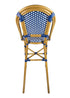 Blue & White Bistro Barstool Armless Back BBPBLU-AX-T