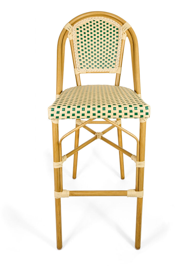 Beige and Green French Bistro Barstool