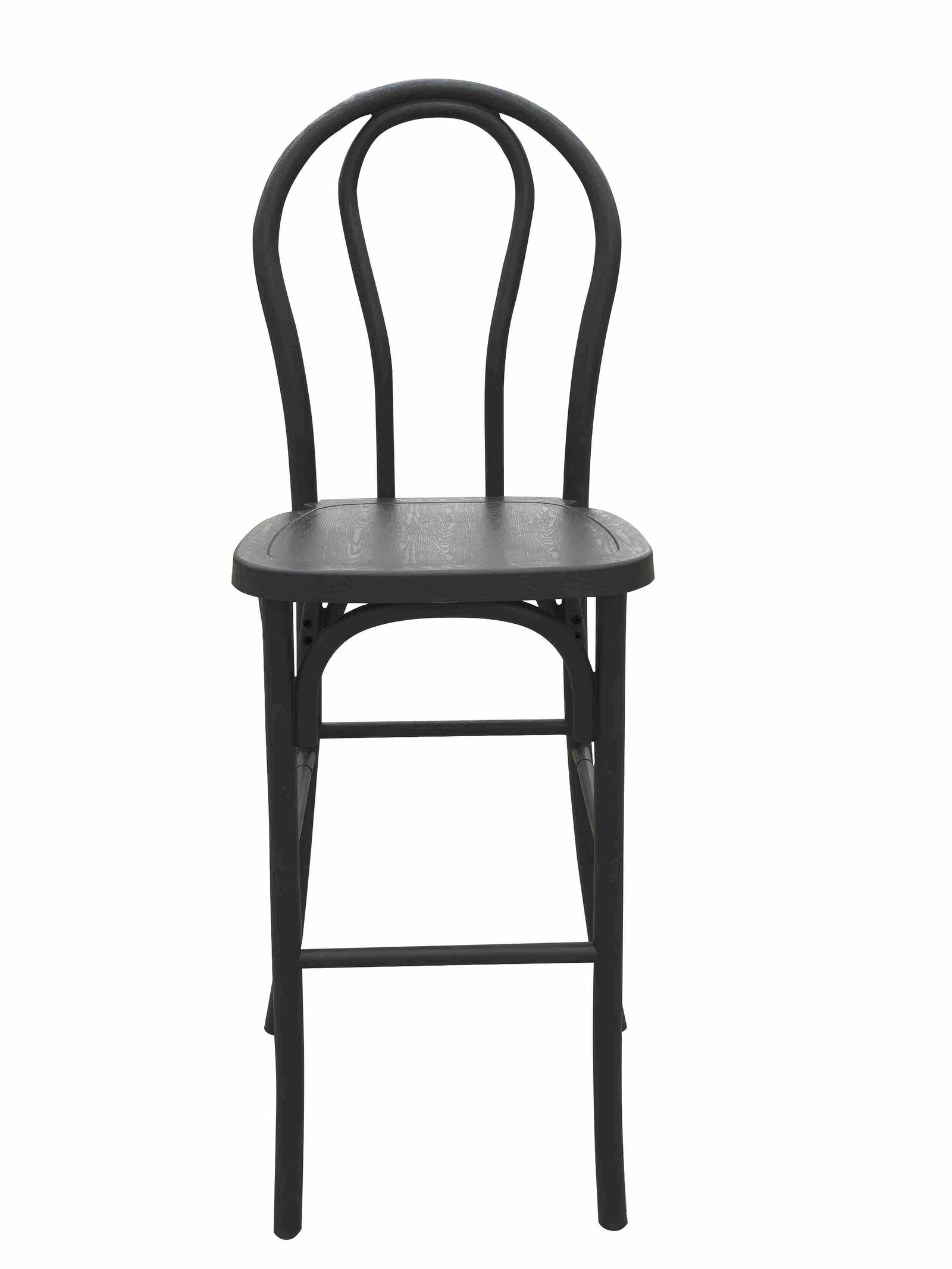 Black Resin Steel Skeleton™ Bentwood Barstool (Per Unit Price Shown – Sold only in Quantities of 2) Some Assembly Required